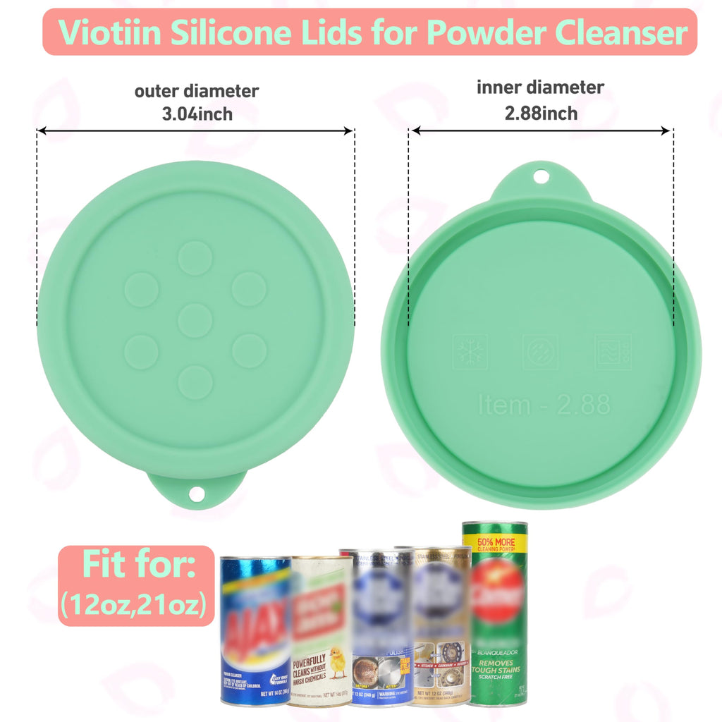 Silicone Powder Cleanser Lids Compatible with Bar Keepers Friend 12 oz & 21 oz Silicone Cover fit for Comet, Ajax Powder Cleanser to Keep Dry, 1 Packs, Cyan
