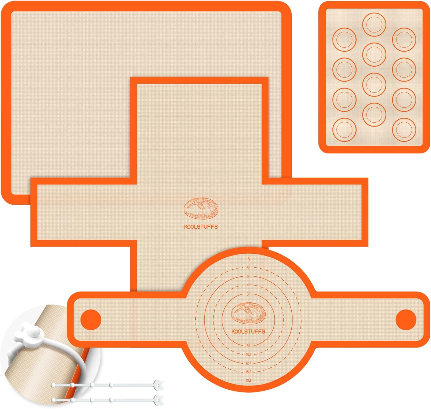 Skiennix Silicone Baking Mat Set - Nonstick Reusable Bread Sling & Loaf Pan Liners | Perfect for Macarons & Pastry