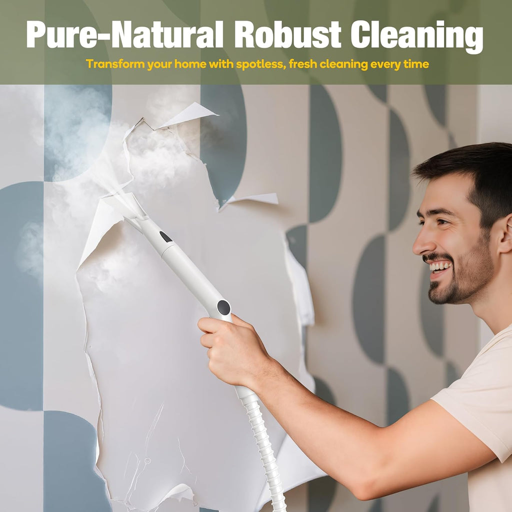 Newbealer Heavy-Duty Steam Cleaner - Multi-Purpose Steamer with 20 Accessories | Stainless Steel Boiler, Max 5 Bar