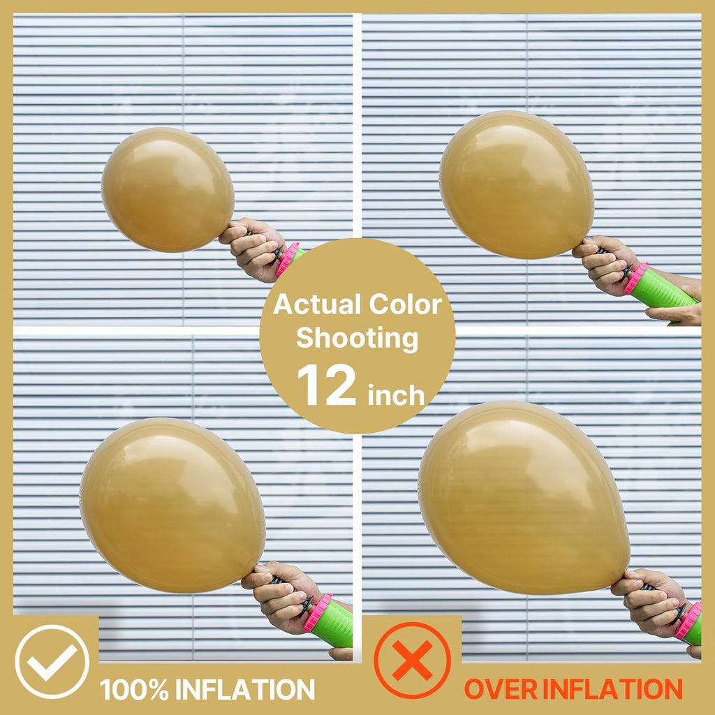 PartyWoo Tan Balloons - 50pcs 12 Inch Light Brown Latex Helium Balloons for Weddings & Baby Showers
