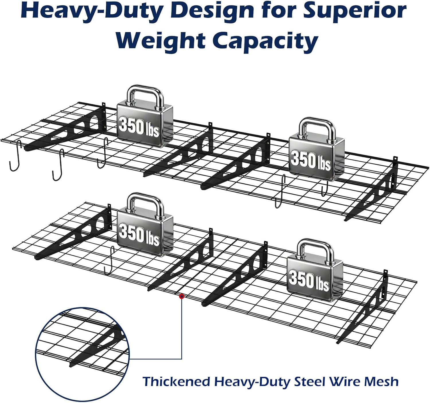 Skiennix Garage Wall Shelving - Durable 4-Pack System for Organized Storage | 3x2 Size