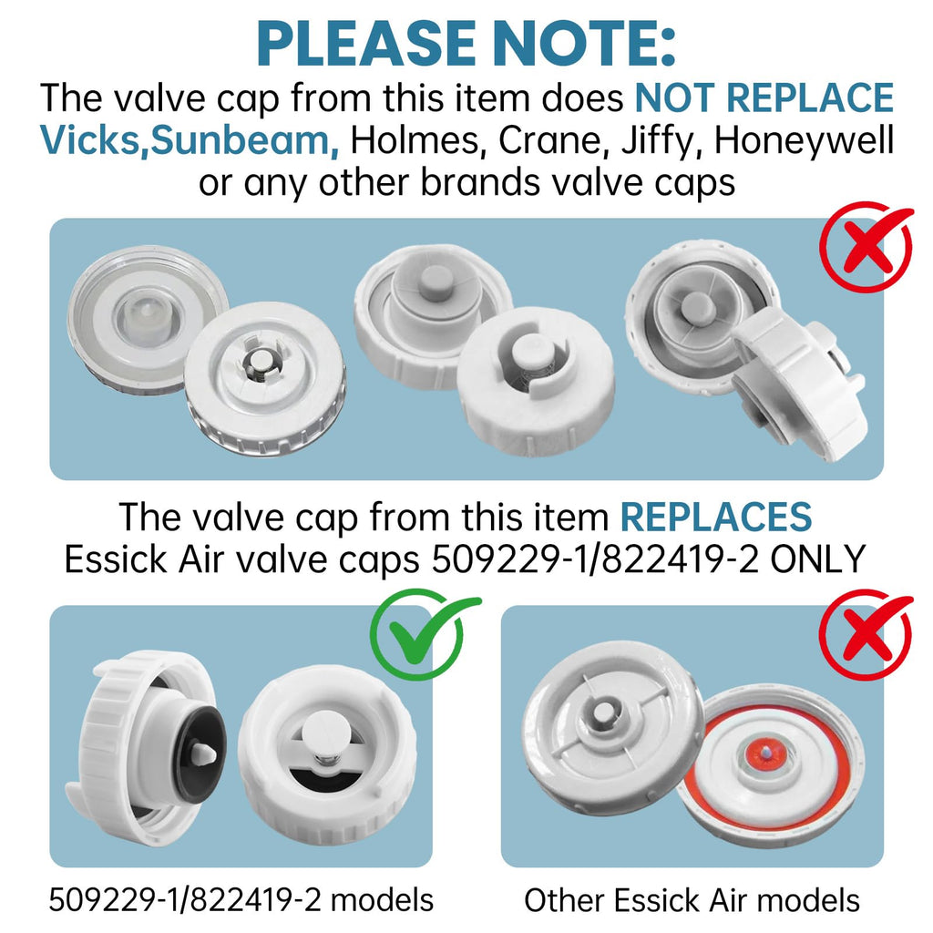 Aulpq Humidifier Bottle Valve Cap, for Emerson Moistair EA1407, HD1407, HD1409, EA14070, HD14070,Also for Essick 509229-1,819024,822419-2,and for Kenmore 758.141060, 758.141062, 758.14160,-2 Pcs