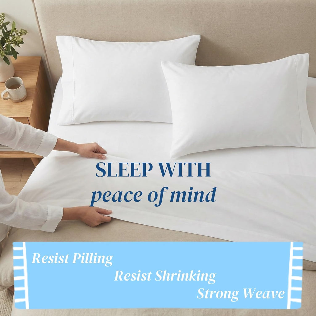 Beckham Hotel Collection Cooling Pillowcases - Silky Soft & Breathable | Set of 2, Standard/Queen Size, White