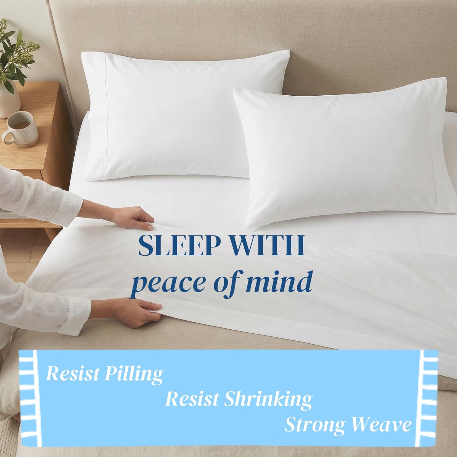 Beckham Hotel Collection Cooling Pillowcases - Silky Soft & Breathable | Set of 2, Standard/Queen Size, White