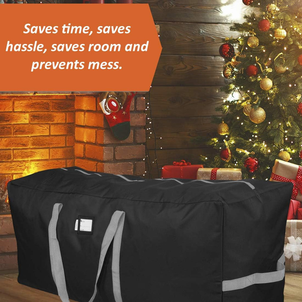 Primode Heavy Duty Christmas Tree Storage Bag - Fits 9 Ft Trees | Durable 600D Oxford Material, Black