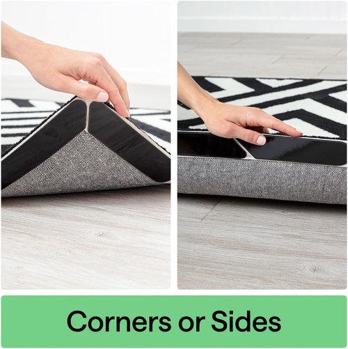 GORILLA GRIP Rug Gripper Pads - 24 Reusable Double-Sided Stickers for Secure Area Rugs | Renter Friendly