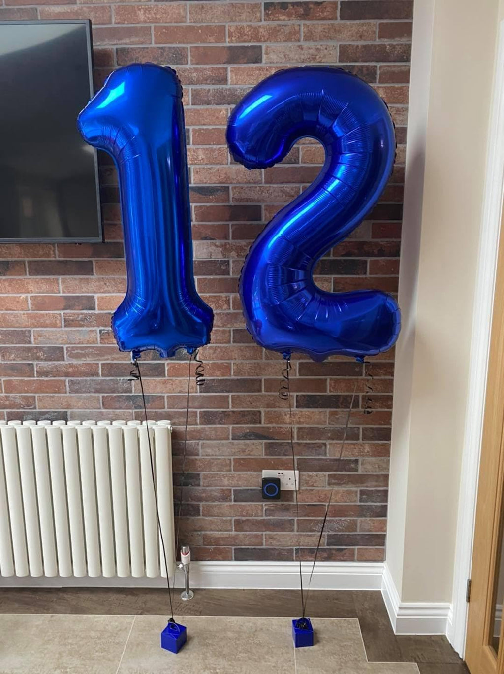 Number 12 Balloon by [Brand Name] - 40-Inch Navy Blue Birthday Decoration for 12th Year Celebration