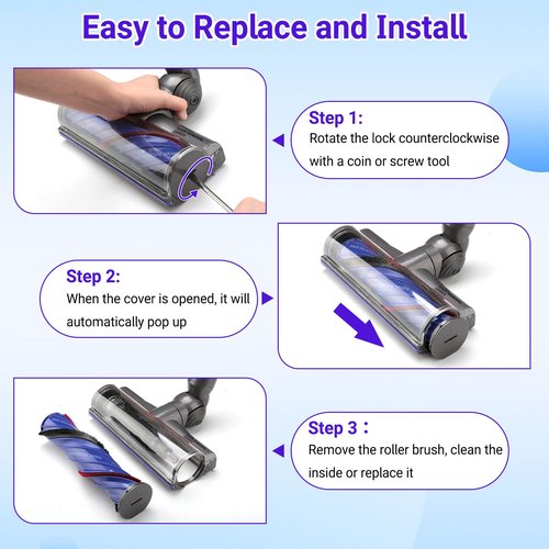RONGJU Upgrade V11 V8 Head Replacement for Dyson V11 V8 V7 V10 V15 Cordless Vacuum Cleaner, Part No. 968266-02, 968266-04, 967483-01, 967483-03, 967483-04 for Dyson Head Replacement