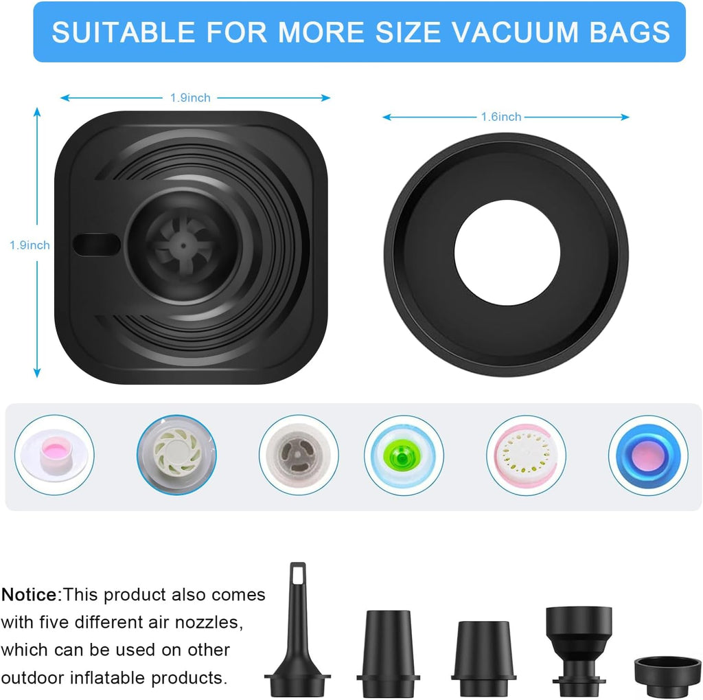 Skiennix Portable Vacuum Pump - Cordless Electric Air Pump for Travel Storage Bags | Compact & Rechargeable