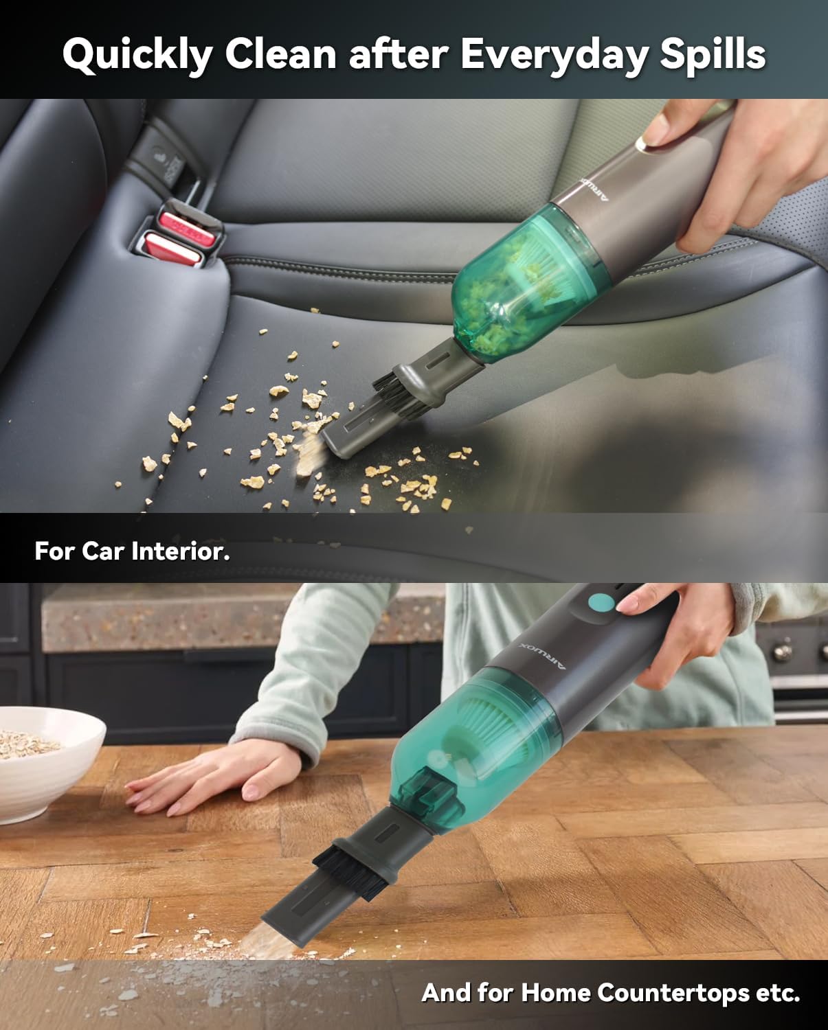 Skiennix Cordless Handheld Vacuum - 13000Pa High Power with Brushless Motor & Blower Accessories