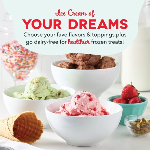 Dash Deluxe Gelato & Ice Cream Maker - One-Touch Churning for Homemade Desserts - 2 Quart, Cream