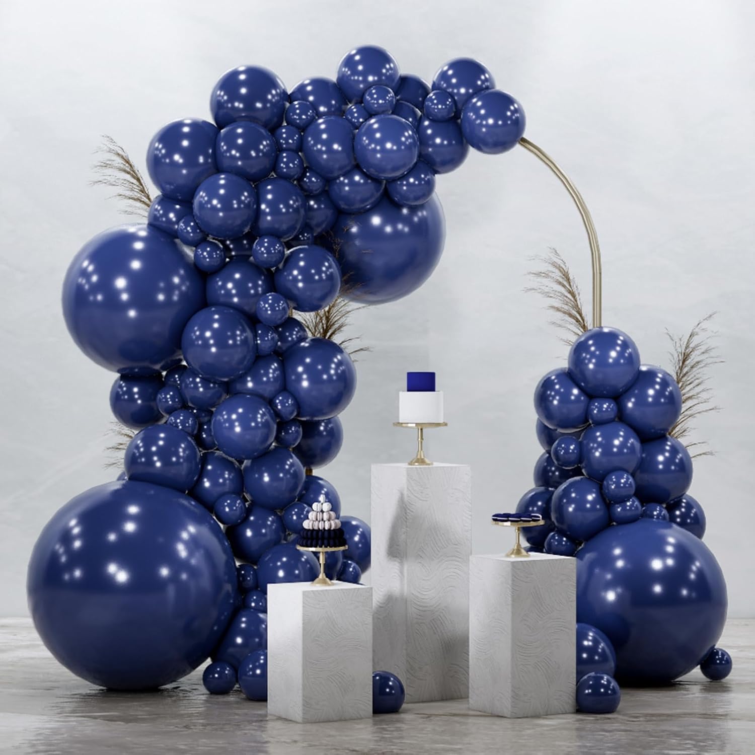 PartyWoo Navy Blue Balloon Arch Kit - 99-Piece Set with Various Sizes for Graduation, Weddings & Parties