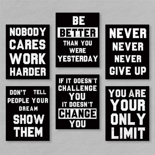 HOMANGA Motivational Wall Art | Inspirational Quotes Canvas Prints - Set of 6, 8x10 Inch Unframed