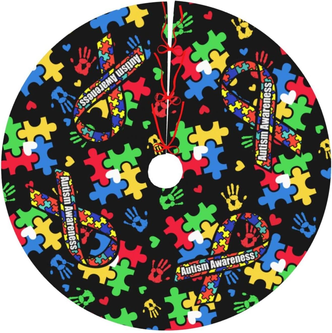 Regine Switzerland Autism Awareness Tree Skirt - Festive Christmas Decoration | 30-Inch Size