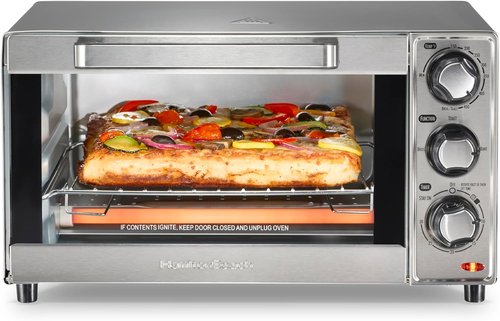 Hamilton Beach Toaster Oven & Pizza Maker - Large 4-Slice Capacity, Stainless Steel Finish