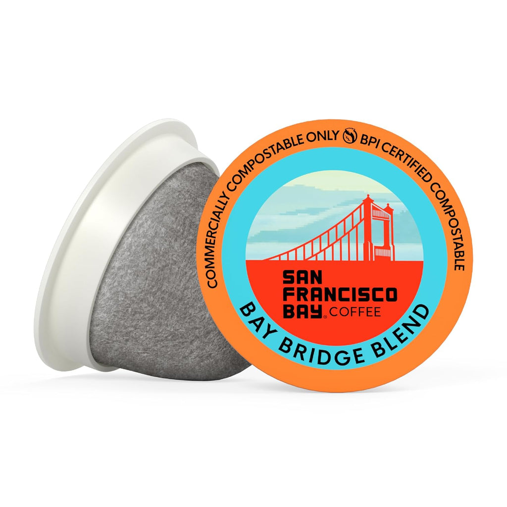 San Francisco Bay K-Cup Coffee Pods - Bay Bridge Blend, Medium Roast, 80 Count, Compostable