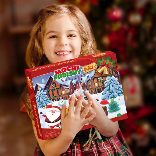 Christmas Advent Calendar 2025 with 24 Mochi Squishies Assorted Toys for Kids, 24 Days Christmas Thanksgiving Countdown Calendar, Xmas Stocking Stuffers Gifts for Boys Girls Christmas Party Favor