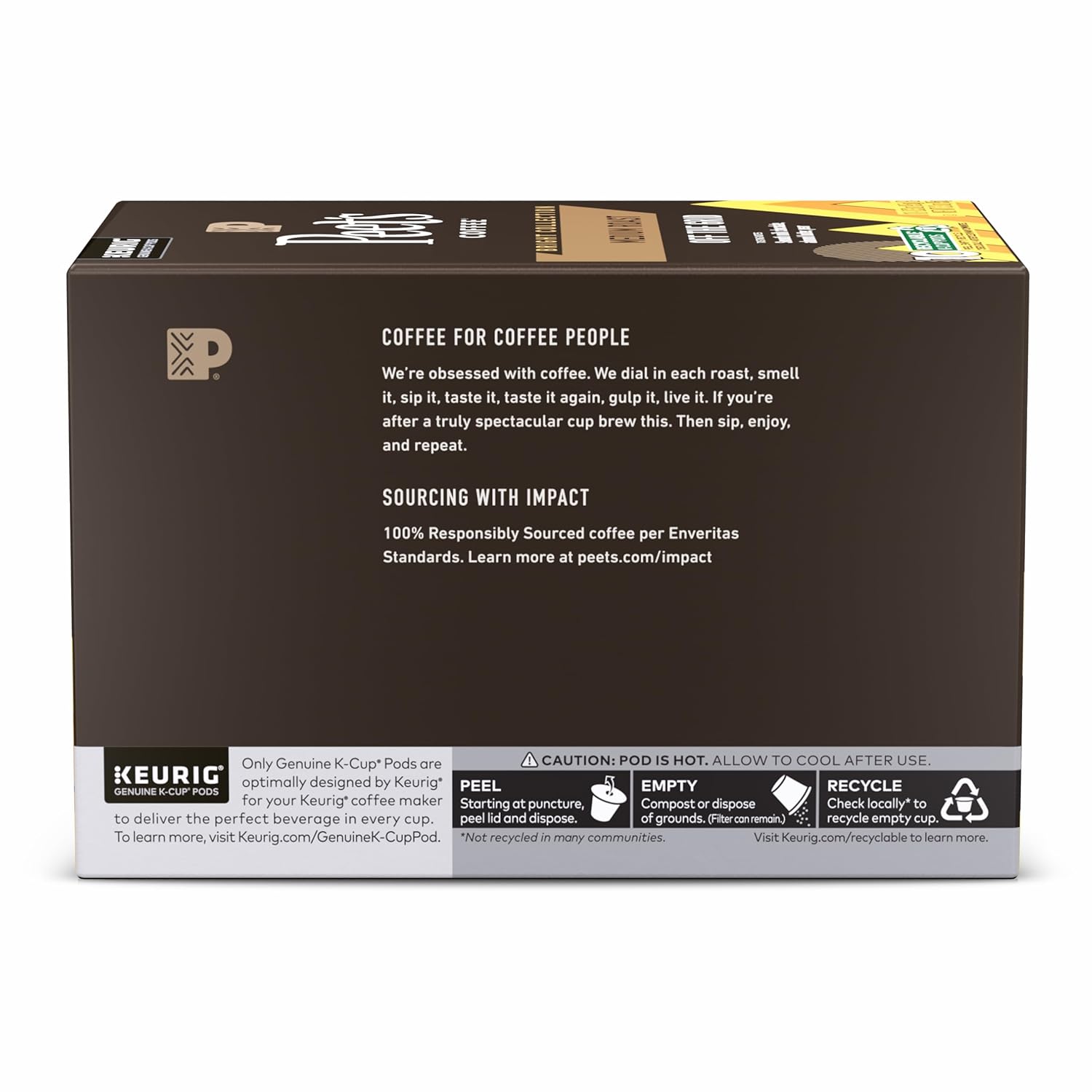 Peet's Coffee Medium Roast K-Cup Pods - 100% Arabica Coffee, 60 Count (6 Boxes of 10 Pods)