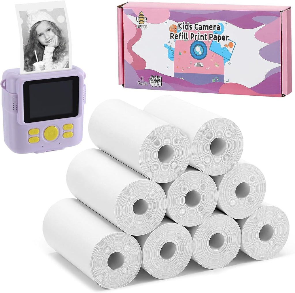 Skiennix Instant Camera Print Refill Paper - 9 Thermal Rolls for Kids' Photo Printers | Perfect Birthday Gift