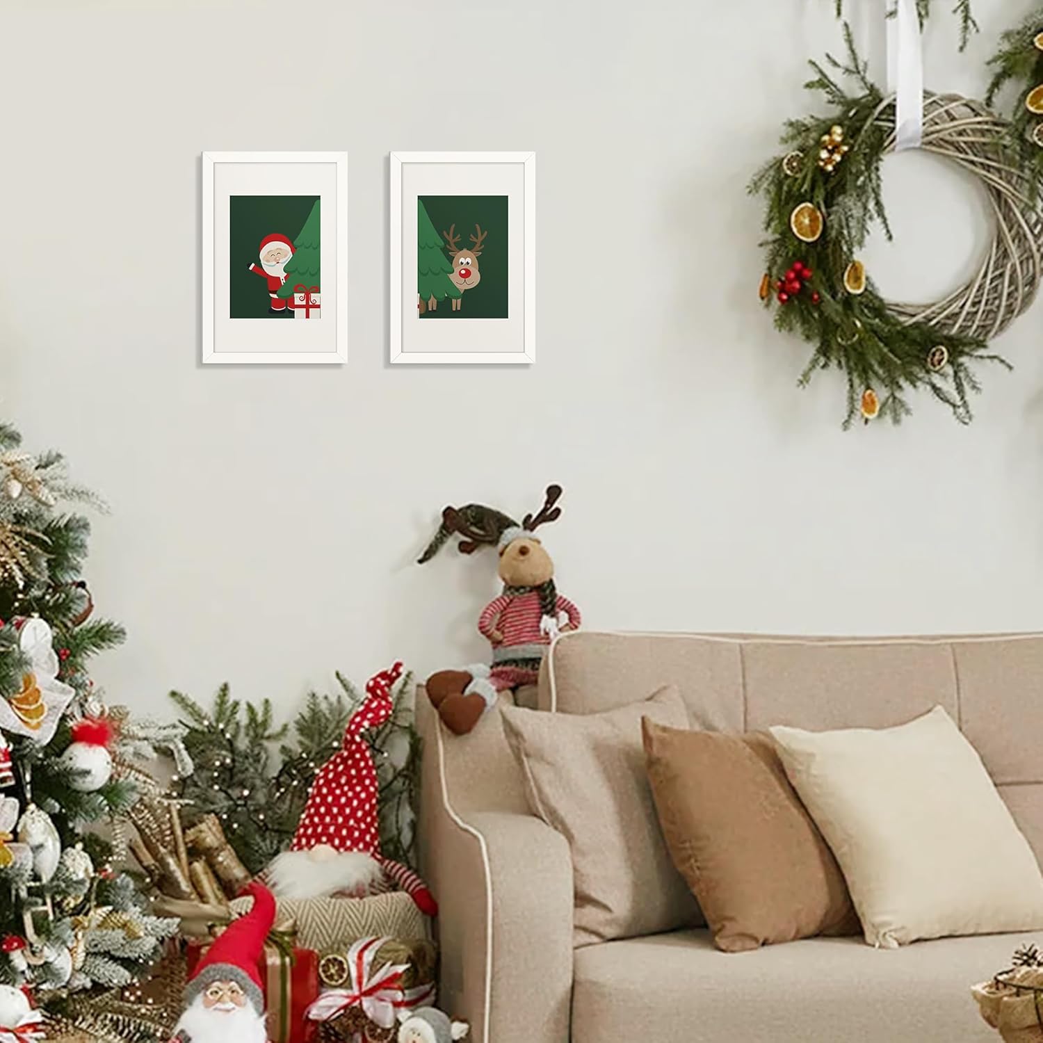 Upsimples 8x12 Picture Frame Set of 5 - Versatile Display for 6x8 Photos with Mat or 8x12 Without - White