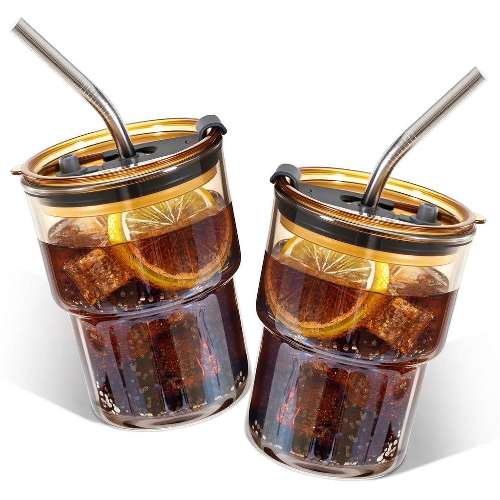 12 Packs Glass Tumbler with Lid and Straw Ice Coffee Cup Employee Christmas Appreciation Gift Ideas Bulk Team from Boss Best End Year Work Office Staff Coworker Team Group Colleague Teamwork Thank You