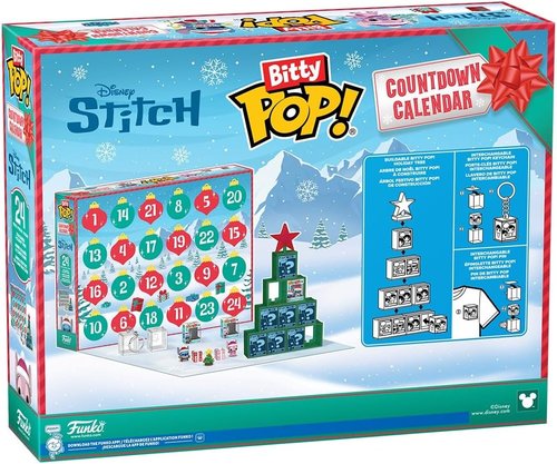 Funko Pop! Bitty Countdown Calendar - Stitch Holiday Collectible Vinyl Figures - 24 Days of Surprises