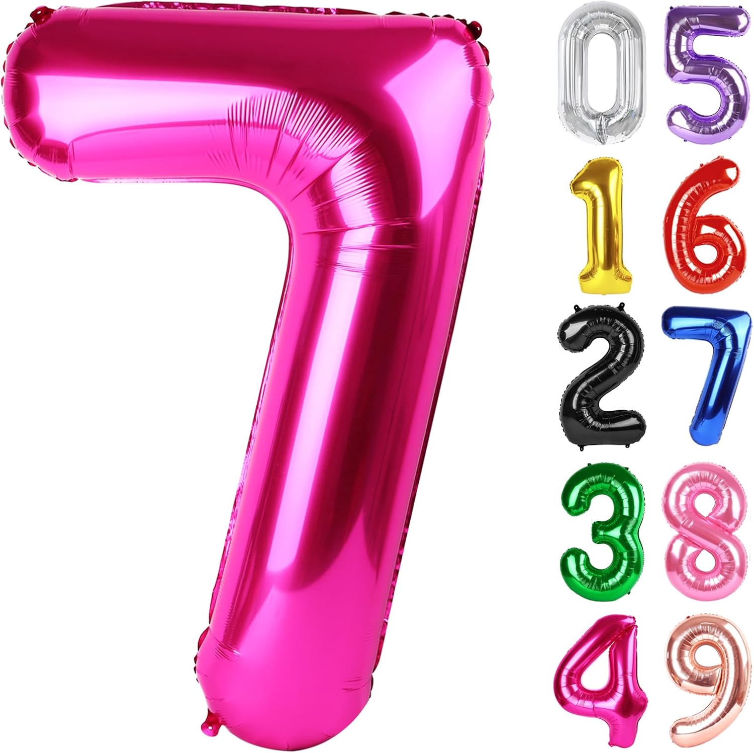 Number 7 Balloon by [Brand Name] - 40 Inch Hot Pink Giant Foil Balloon for 7th Birthday Party Decorations