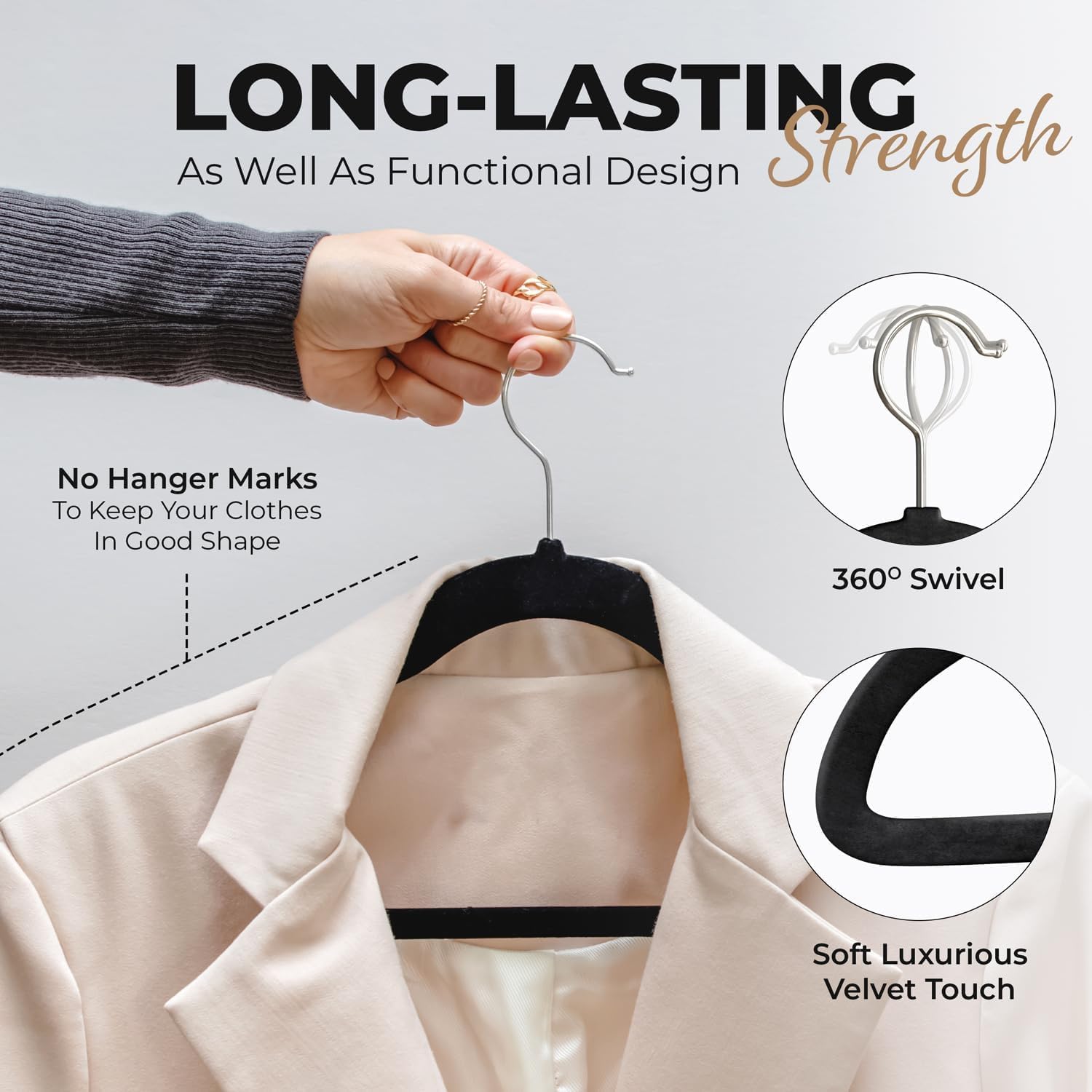 Modern Space Velvet Hangers - 200 Pack Slim Space-Saving Design for Shirts, Pants, and Dresses