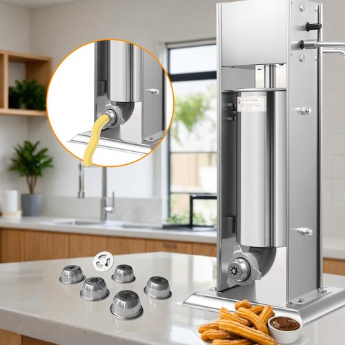 5 Piece Spanish Churro Maker Filling Nozzles Attachment Hollow Stainless Steel Molds Replacement Parts for Churro Machine
