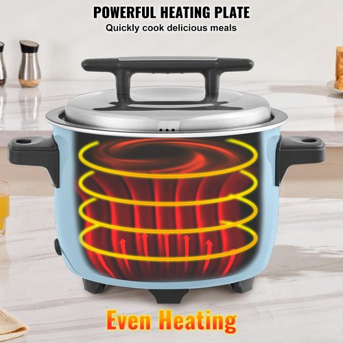 VEVOR Commercial Rice Cooker, 50-Cup Rice Cooker, 10.57 Qt / 10 Liter Large Rice Cooker and Warmer with Nonstick Inner Pot, Fast Cooking and 24-Hour Keep Warm, with Rice Cup and Paddle, for Restaurant