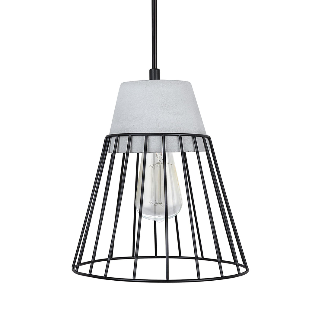 Aspen Creative 61128-11, One-Light Hanging Mini Pendant Ceiling Light, Transitional Design in Cement Finish, 7-1/2" Wide
