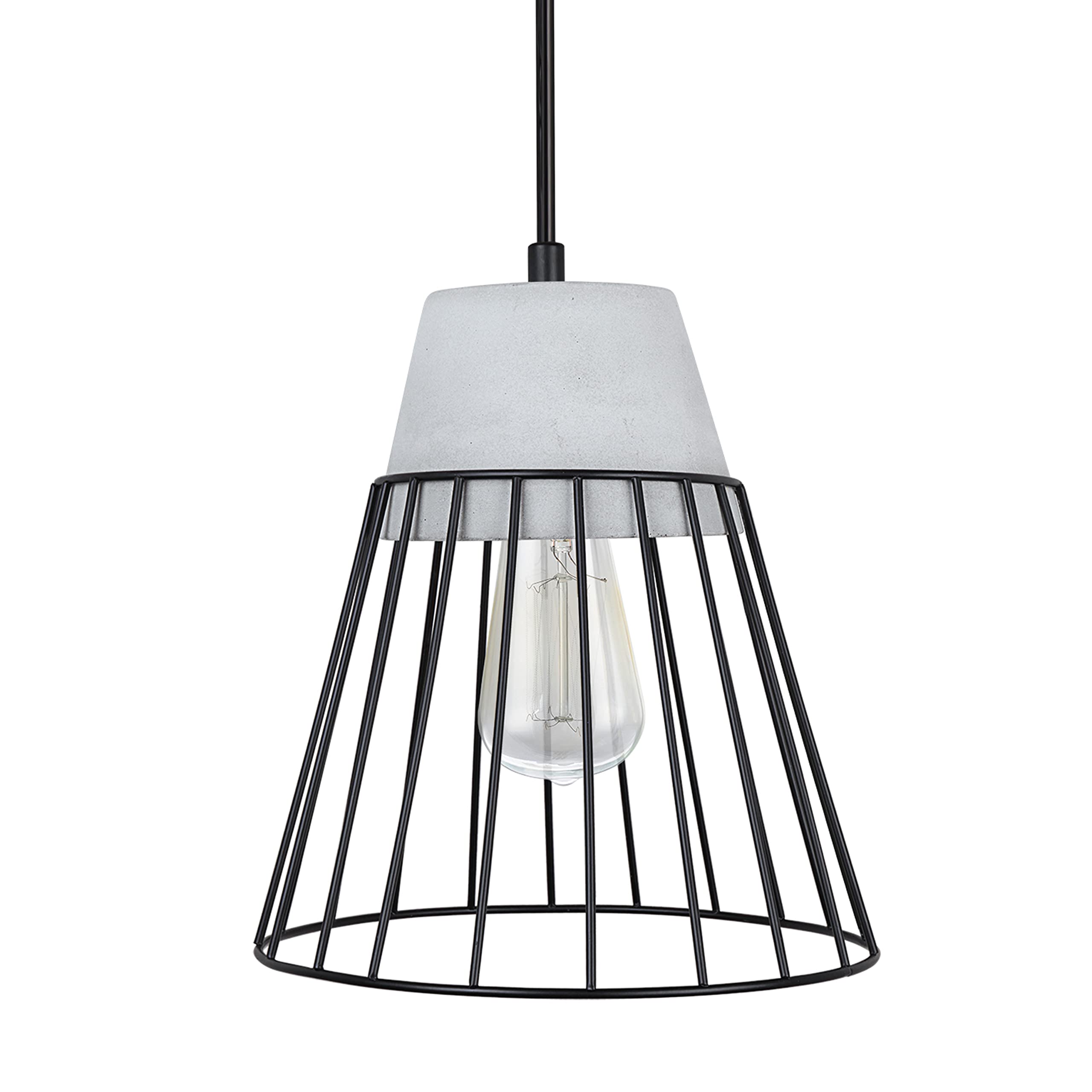Aspen Creative 61128-11, One-Light Hanging Mini Pendant Ceiling Light, Transitional Design in Cement Finish, 7-1/2" Wide