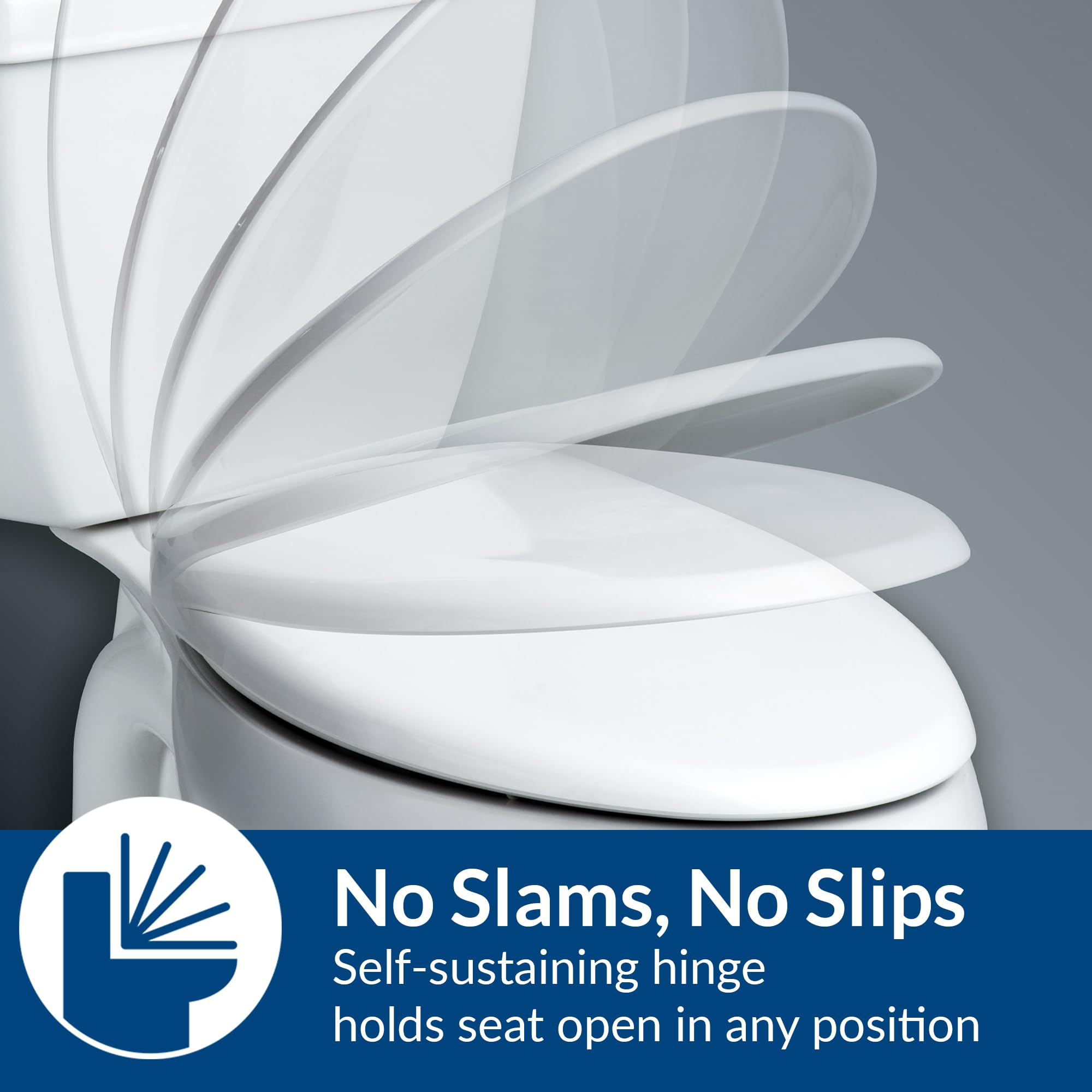 BEMIS 1955SSTFR Commercial Heavy Duty Fire Retardant Open Front Toilet Seat without Cover, Industrial No Slam Seat, Made in USA, Elongated, White