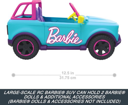 Hot Wheels Barbie RC SUV - Holds 2 Barbie Dolls & Accessories | Customizable Stickers Included