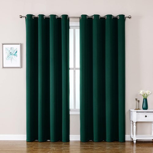 ChrisDowa Blackout Curtains - 120 Inch Long Thermal Insulated Grommet Panels | Forest Green, 2-Pack