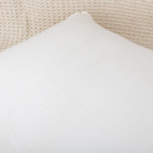 JoraLion 14x36 inch Scalloped Lumbar Pillow Cover, White Ruffle Throw Pillow Cover Solid Pure Cotton Decor Couch Farmhouse Soft Cushion Case for Couch Sofa Bed Living Room, ONLY 1 Cover