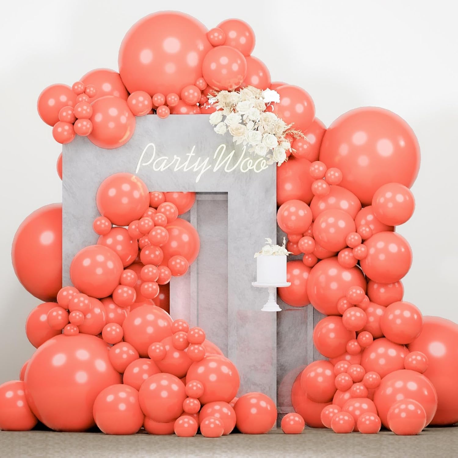 PartyWoo Coral Balloons - 140-Piece Latex Balloon Arch Kit | Various Sizes for Weddings & Parties