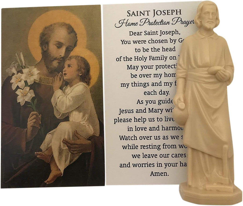 Westmon Works St. Joseph Home Protector Set - 4-Inch Statue & Holy Prayer Card | Made in the USA