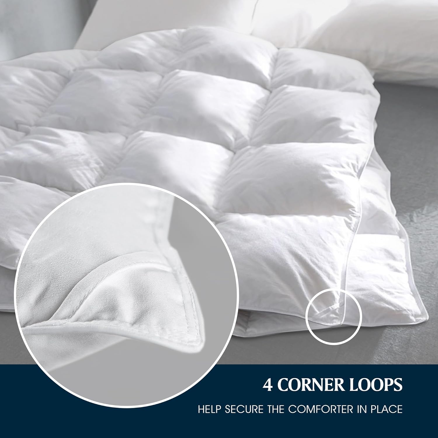 Serta Goose Feather Down Comforter | Queen Size 100% Cotton Duvet Insert - Hypoallergenic Luxury Bedding 90 x 90 Inch White