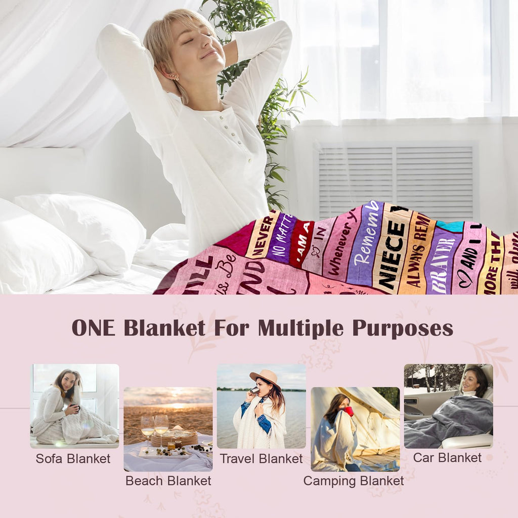 Sruemiul Mothers Day Blanket Gifts for Niece from Auntie - Gifts for Niece from Aunt Uncle - Mothers Day Birthday Graduation Gift for Nieces - Best Nieces Present - to My Niece’s Blanket 50"x60"