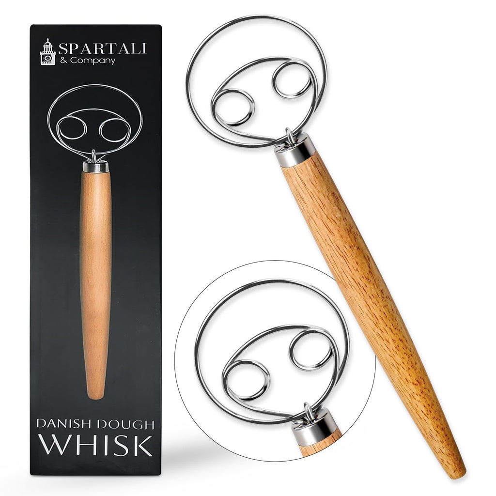 Spartali & Company Versatile 13-Inch Danish Dough Whisk for Sourdough: Essential Sourdough Bread Baking Supplies, Bread Making Tools, and Baking Tools - Whisks for Cooking & Mixing Dough Effortlessly