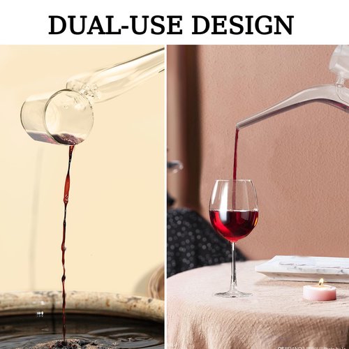 Glass Wine Dipper, Long Handle Pouring Ladle for Beer Champagne Oil Soy Sauce, Glass Attachment Accessories Pxy Replacement, 60ml