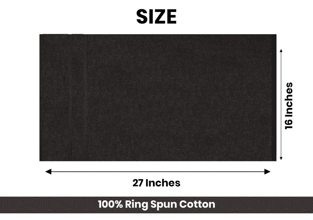 Cinara Bed & Bath Premium 100% Cotton Hand Towels – Soft, Quick Dry & Highly Absorbent – 16x27 Inches, Pack of 24 – Ideal for Bathroom, Salon, Gym, Spa & Everyday Use – Charcoal Grey
