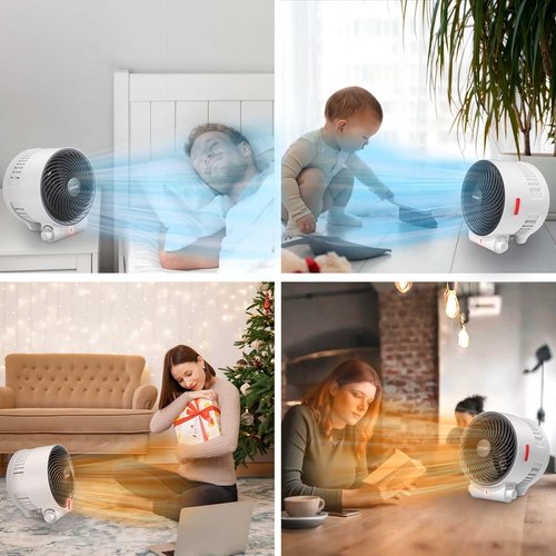 Shinic 2-in-1 Heater and Fan Combo,1500W Portable Space Heater with 3 Modes,Adjustable thermostat,Tip-Over&Overheat Protection,Energy Efficient for Indoor Home Use, White