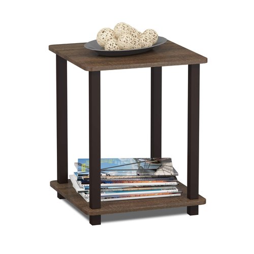 Furinno Simplistic Set of 2 End Table, Walnut/Brown