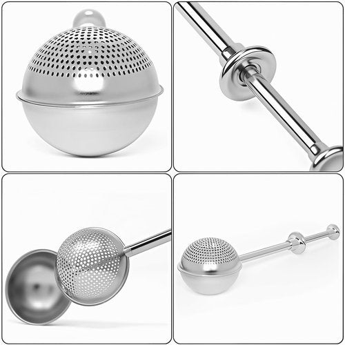 2Pcs Flour Sifter for Baking, Powdered Sugar Shaker Duster for Sourdough Bread, One-hand Operation Sugar Dispenser with Stainless Steel, Pick Up and Dust Flour Sifter