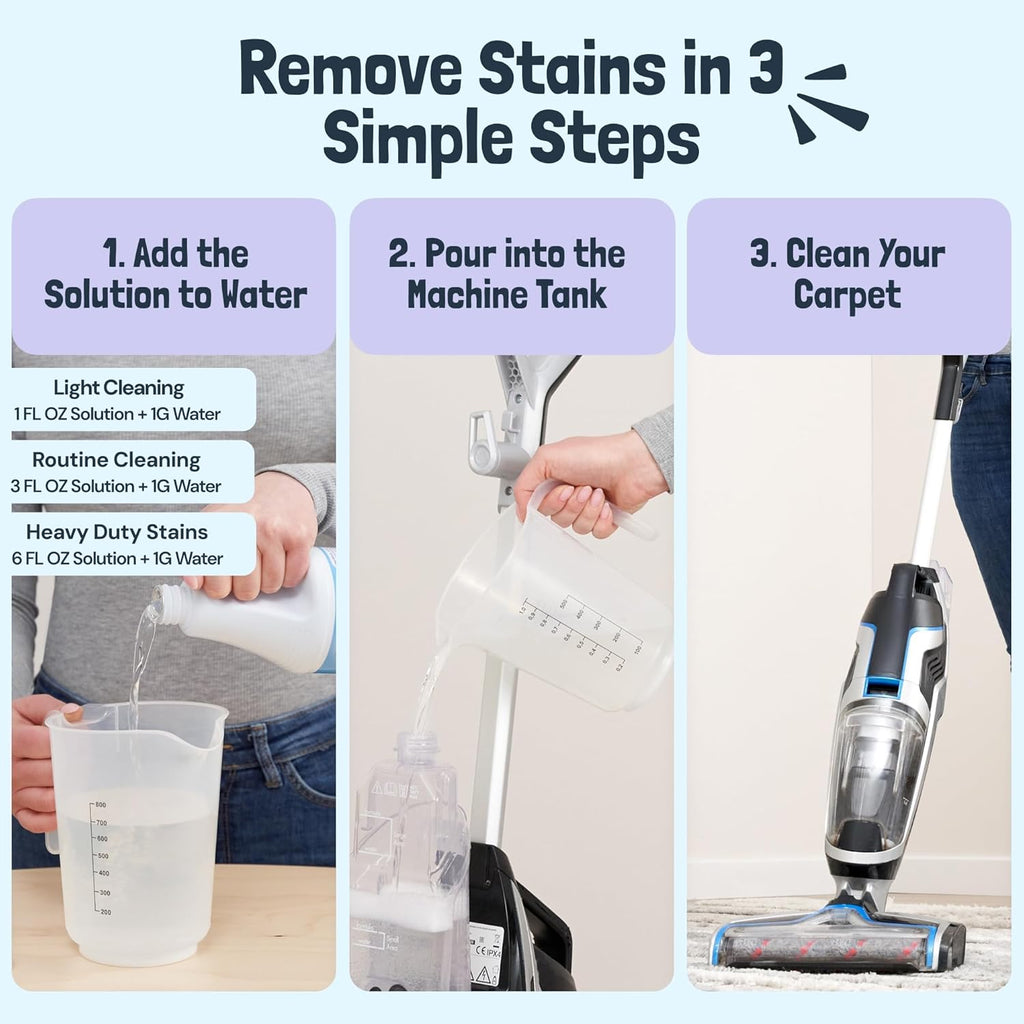 Sunny & Honey Carpet Cleaner Shampoo - Pet Stain Remover & Odor Eliminator - 128 fl oz Light Lavender Scent
