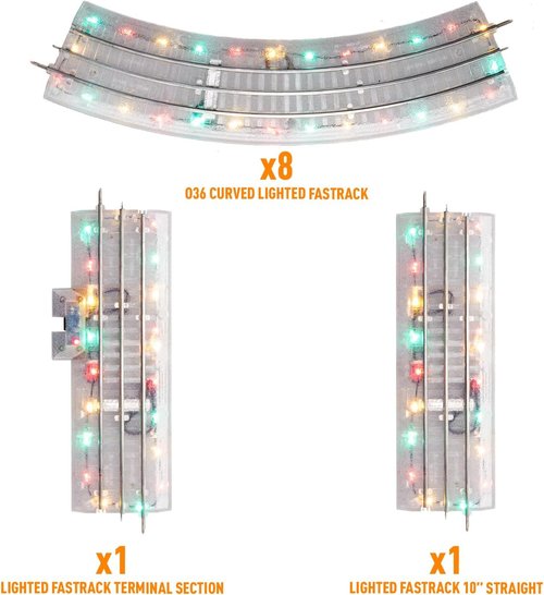 Lionel Lighted FasTrack Electric O Gauge - Illuminated 40"x50" Oval Track Set for Enhanced Play