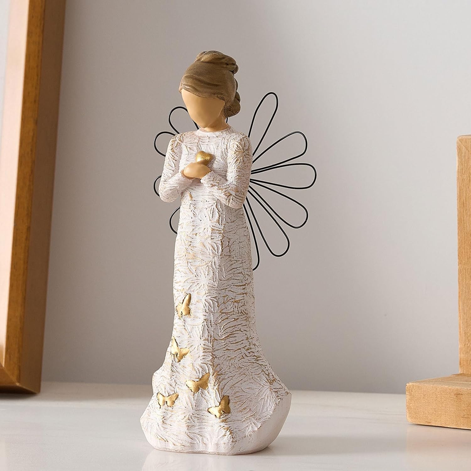 NAN ZAI NAN FANG Sympathy Angel Figurines - Hand-Painted Resin Statues for Loss of Loved Ones | Bereavement Gifts