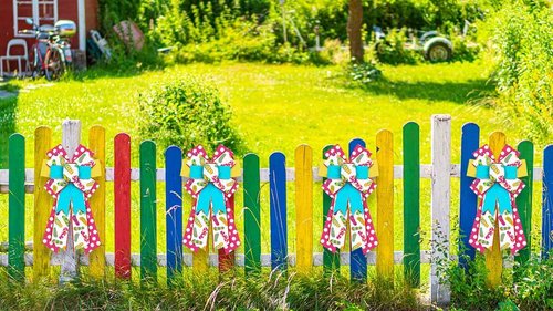 Hying Large Summer Slipper Bows - Red & Blue Wreath Bows for Spring/Summer Decor | Indoor/Outdoor Use